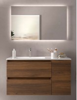 Mueble baño 2 cajones + 1 puerta nogal