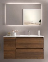 Mueble baño 2 cajones + 1 puerta nogal