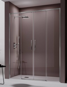 Mampara cromo frontal - 2 hojas fijas y 2 correderas DELTA de Kassandra