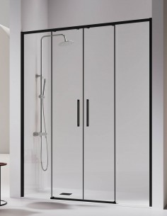 Mampara negro frontal - 2 hojas fijas y 2 correderas DELTA de Kassandra