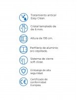 Mampara dorada frontal datos