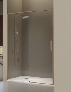 Mampara de ducha fijo y corredera bronce - DELTA de Kassandra