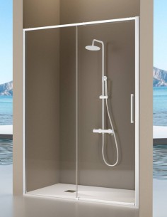 Mampara de ducha fijo y corredera blanco - DELTA de Kassandra