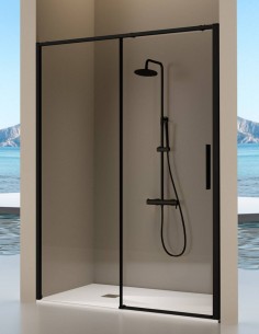 Mampara de ducha fijo y corredera negro - DELTA de Kassandra