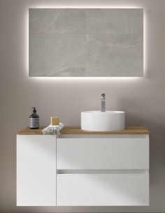 Mueble baño 1 puerta + 2 cajones modelo sobre encimera BEQUIA de Salgar 2