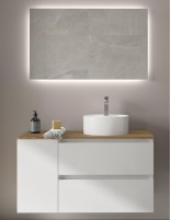 Mueble baño 1 puerta + 2 cajones  blanco