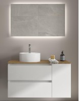 Mueble baño 1 puerta + 2 cajones blanco
