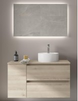 Mueble baño 1 puerta + 2 cajones natural