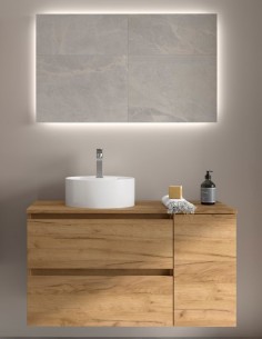 Mueble baño 1 puerta + 2 cajones modelo sobre encimera BEQUIA de Salgar