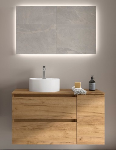 Mueble baño 1 puerta + 2 cajones modelo sobre encimera BEQUIA de Salgar