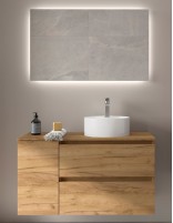 Mueble baño 1 puerta + 2 cajones roble áfrica