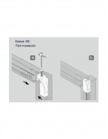 Mampara dorada frontal sistema de fácil instalación