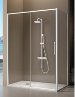 Mampara de ducha frontal + fijo lateral blanco - DELTA de Kassandra