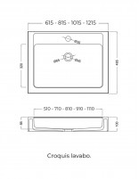 Encimera lavabo resina croquis