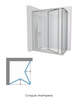 Mampara plegable frontal + plegable lateral croquis