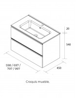 Mueble suspendido baño croquis mueble