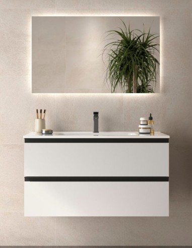 Mueble suspendido baño blanco