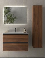 Mueble suspendido baño nogal 80