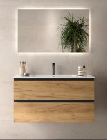 Mueble suspendido baño con lavabo encastrado BEQUIA METAL de Salgar