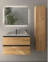 Mueble suspendido baño roble 80