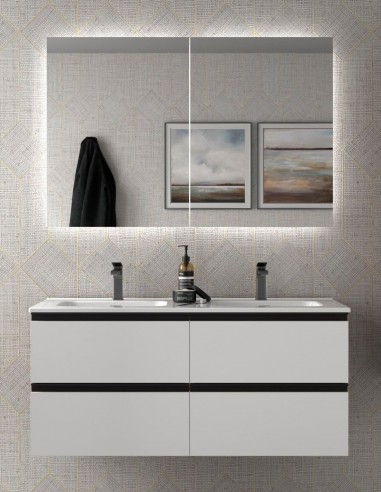 Mueble suspendido baño 120 blanco mate