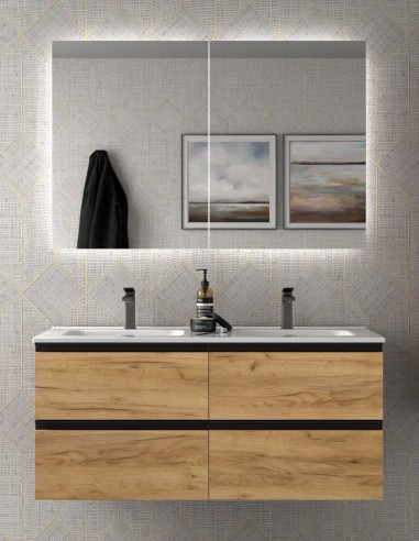 Mueble suspendido baño 120 modelo Bequia Metal de Salgar