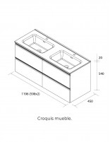 Mueble suspendido baño 120 croquis