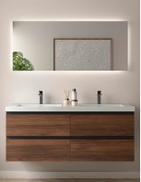 Mueble suspendido baño 140 nogal