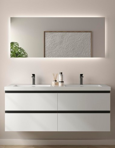 Mueble suspendido baño 140 blanco mate