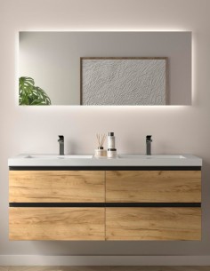 Mueble suspendido baño 140 modelo Bequia Metal de Salgar