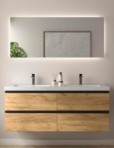 Mueble suspendido baño 140 modelo Bequia Metal de Salgar