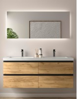 Mueble suspendido baño 140 modelo Bequia Metal de Salgar