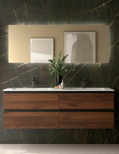 Mueble suspendido baño 160 nogal maya