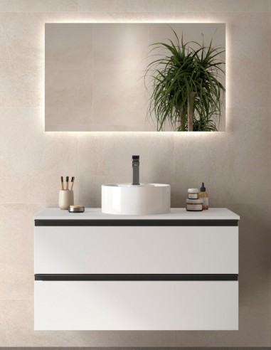 Mueble de baño suspendido blanco mate