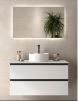 Mueble de baño suspendido blanco mate