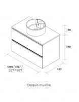 Mueble de baño suspendido croquis