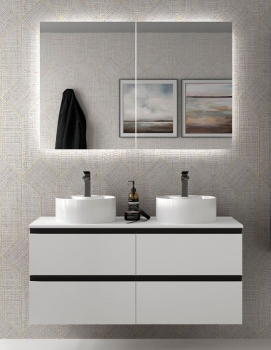 Mueble suspendido de 120 cm - 140 cm blanco mate