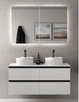 Mueble suspendido de 120 cm - 140 cm blanco mate