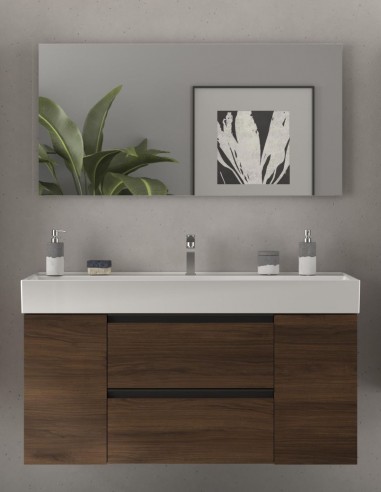 Conjunto baño 120 cm. 2 puertas + 2 cajones nogal