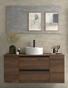 Conjunto baño sobre encimera 120 cm. 2 puertas + 2 cajones modelo Bequia Metal de Salgar 2