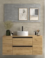 Conjunto baño sobre encimera 120 cm. 2 puertas + 2 cajones modelo Bequia Metal de Salgar