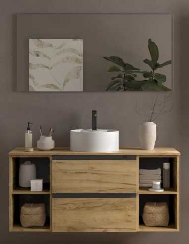 Conjunto baño 120 cm. 2 cajones + 2 huecos modelo Bequia Metal de Salgar