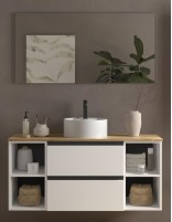 Conjunto baño 120 cm. Blanco 2 cajones + 2 huecos modelo Bequia Metal de Salgar