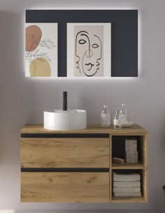 Conjunto baño 2 cajones + 2 huecos modelo Bequia Metal de Salgar