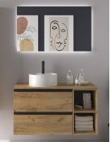 Conjunto baño 2 cajones + 2 huecos modelo Bequia Metal de Salgar