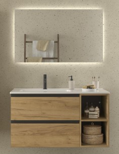 Conjunto baño 2 cajones + 2 huecos modelo Bequia Metal de Salgar 2