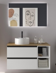 Conjunto baño 2 cajones + 2 huecos blanco modelo Bequia Metal de Salgar