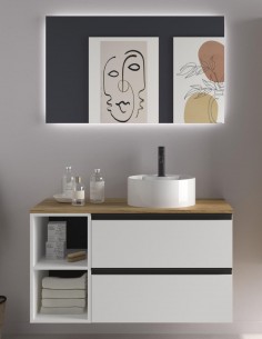 Conjunto baño 2 cajones + 2 huecos blanco modelo Bequia Metal de Salgar 2