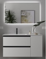 Conjunto baño 2 cajones + 1 puerta blanco dcha