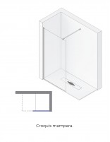 Mampara ducha aluminio modelo ARCOIRIS fija croquis